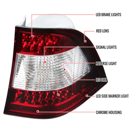 Spec-D Tuning 98-01 Mercedes M Class Benz W163 LED LT-BW16398RLED-TM